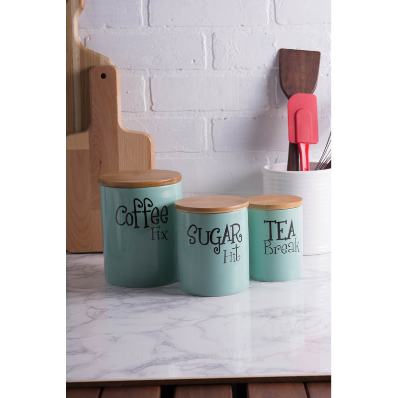 Red Barrel Studio 3 Piece Coffee, Tea & Sugar Jar Set & Reviews Wayfair